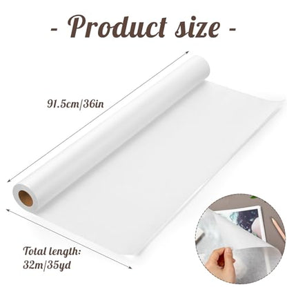 Tracing Paper Roll 36 in × 35 yd, White Translucent Paper for Sewing | 26gsm Tear-Resistant Paper, Smooth Smudge-Free Surface, Easy Pattern Transfer for Sewing, Drawing, Wrapping - size: 36in x 35yd