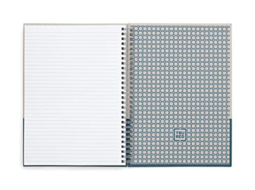TRU RED Medium Hardcover Ruled Notebook, Gray/Teal - color: Gray/Teal, style: 1 Pack