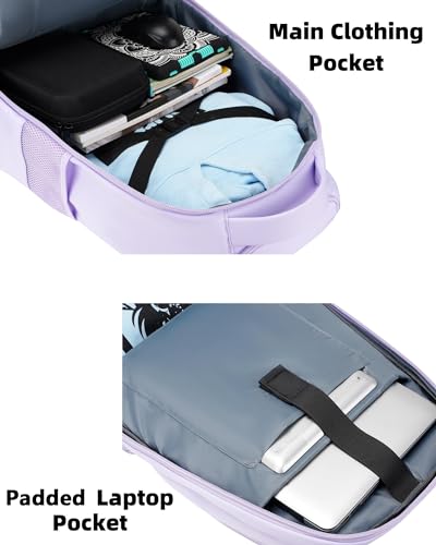 MATEIN Rolling Backpack for Women, 17 Inch Laptop Backpacks with Wheels | Backpack with Wheels, 17 inch Laptop Backpack, 36 L Main Compartment, Breathable Adjustable Straps, Rolling Travel Bag - color: Purple, size: 17-inch