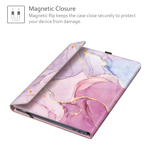 Fintie 15.6 Inch Samsung Galaxy Book 360 PU Leather Sleeve Case with Pocket | Fits for Chromebook Plus XE550XGAA, Book4 NP960XGK, Book3 NP750QFG, Book2 Pro NP950XED, Magnetic Closure, Glittering Marble - color: Glittering Marble