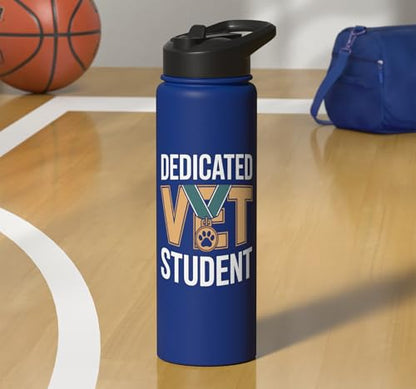 Dedicated Vet Student Veterinary School Stainless Steel Insulated Water Bottle - color: Royal Blue
