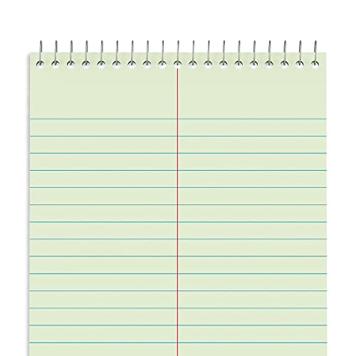 STAPLES Steno Pads, 6” x 9”, Gregg Ruled, Green, 80 Sheets/Pad, 24/Carton - size: 24 Pack, style: Green Paper