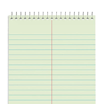 STAPLES Steno Pads, 6” x 9”, Gregg Ruled, Green, 80 Sheets/Pad, 24/Carton - size: 24 Pack, style: Green Paper