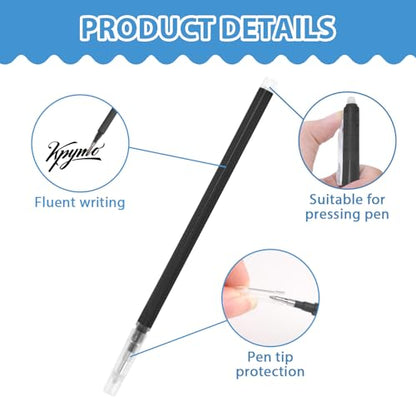 16 Pcs 0.7 mm Erasable Pen Refills Compatible for Pilot FriXion, Friction Heat Erasable Gel Ink Refill, Replaceable Medium Fine Point clicker Refill Stationery (Black) - style: Black