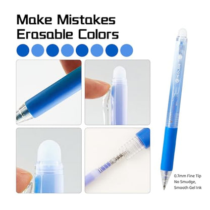 12Pcs Retractable Erasable Gel Pens Clicker,Fine Point 0.7mm Smooth Writing Pens,For Writing Journaling Taking Notes School Office Home. (6Black+6Blue) - color: 6Black+6Blue