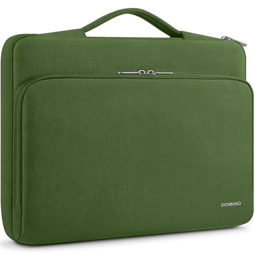 DOMISO 360 Protective Laptop Sleeve 14 inch Laptop Case with Handle Computer Carrying Case for MacBook Pro 14 inch M4 M3 M2 M1 Chip Pro,Green - color: Green, size: 14 inch