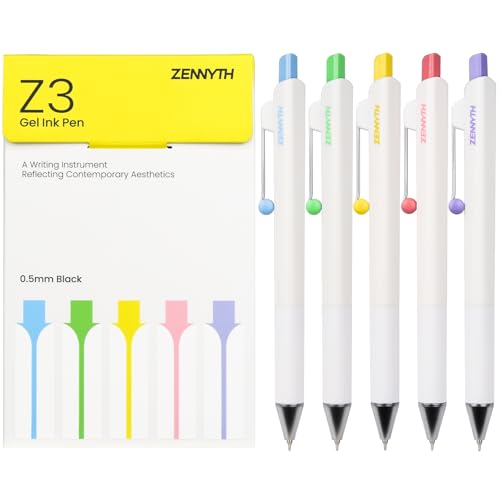 Ddaowanx Gel Pens,5Pcs Fine Point Smooth Writing Pens,0.5mm Black Ink for Journaling,Writing,Note Taking,Office School Supplies,Gifts for Women Man - color: Classical