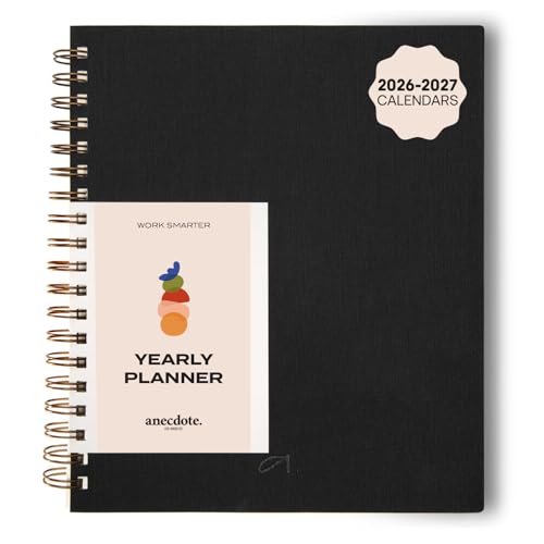 Anecdote Spiral Planner w/2026-2027 Calendar (8.5" x 10") | Start Anytime - 52 Weeks, Undated Planner Pages | To-Do List Organizer, Plan Your Success, Achieve Productivity Goals (Black) - color: Black, size: Spiral (8.5" x 10")