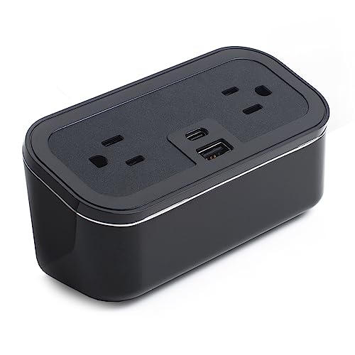 CubieMini - Tabletop Power Strip Charging Station with Outlets and USB Ports - color: Gloss Black