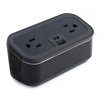 CubieMini - Tabletop Power Strip Charging Station with Outlets and USB Ports - color: Gloss Black