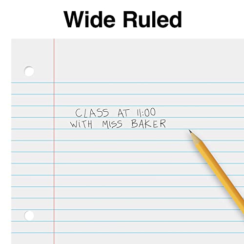 STAPLES Wide Ruled Filler Paper, 8” x 10.5”, 120 Sheets/Pack, 36‑Pack - size: 8'' x 10.5'', style: 4,320 Sheets