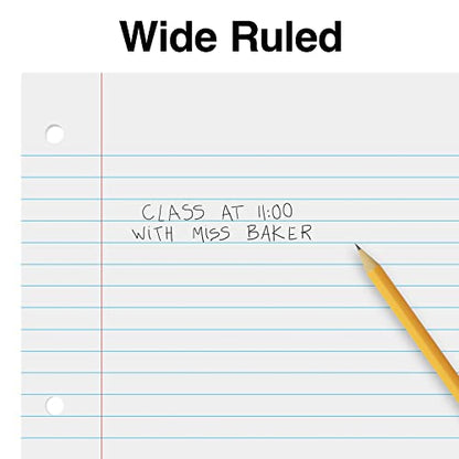 STAPLES Wide Ruled Filler Paper, 8” x 10.5”, 120 Sheets/Pack, 36‑Pack - size: 8'' x 10.5'', style: 4,320 Sheets