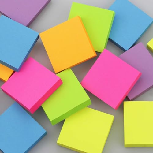 Early Buy Sticky Notes 2x2in, 6 Bright Colors, 12 Pads, 100 Sheets/Pad | 12 pads of self-stick notes, 100 sheets per pad, repositionable adhesive, ideal for daily reminders and office use - color: 6 Bright Color 2x2 in 12pads