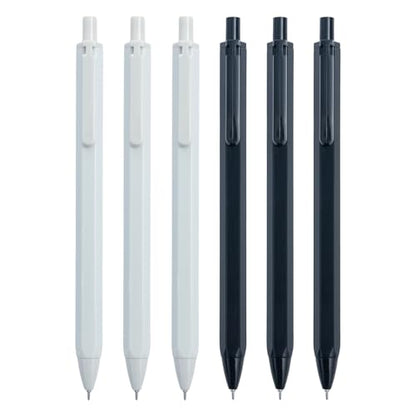 M&G 6 Pcs Gel Pens, 0.35mm Black Ink Gel Pen Fine Point Pens, Retractable Gel Ink Rollerball Pens, Quick Dry Gel Ink Pens with Large Capacity Ink Smooth Writing for Office Schoo