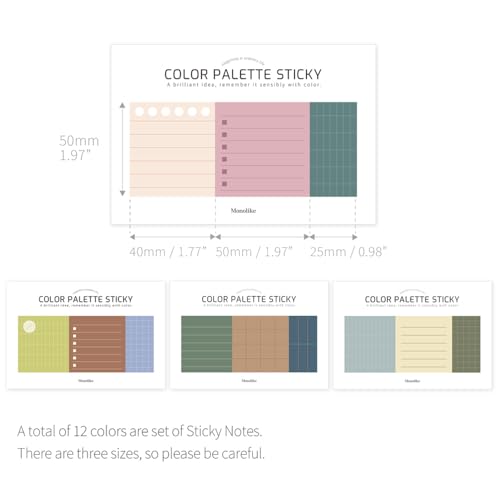 Monolike Color Palette Sticky Plan 30p Series. 2 B Set 4P - Self-Adhesive Memo Pad 30 Sheets - color: Plan 30p Series. 2 B