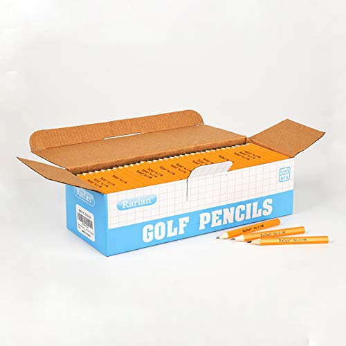 Rarlan Golf Pencils, #2 HB, Pre-Sharpened, 320 Count Bulk Pack | 3.5” Mini Pencil, Small Pencil for Kids Teachers Classroom Games, Back to School Supplies