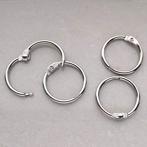 Antner 100PCS 1 1/5 Inch Loose Leaf Binder Rings Nickel Plated Small Metal Book Rings Keyrings for Paper, Index Cards, Flashcards, Keychains, Crafts, Home Office Organization, Silver - size: 1.2 Inch-100 Pieces