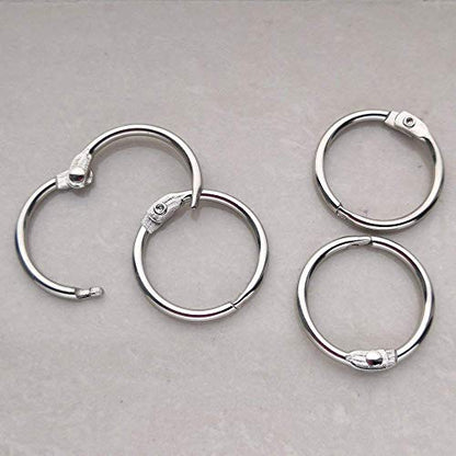 Antner 100PCS 1 1/5 Inch Loose Leaf Binder Rings Nickel Plated Small Metal Book Rings Keyrings for Paper, Index Cards, Flashcards, Keychains, Crafts, Home Office Organization, Silver - size: 1.2 Inch-100 Pieces