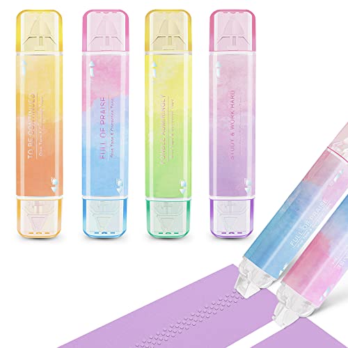2 in 1 Correction Tape and Double Sided Tape Roller, Cute Quick Dry Japan Correction Tape, with Permanent Scrapbook Adhesive Tape Dispenser, for School Office Supplies(SH-C) - style: BP-03