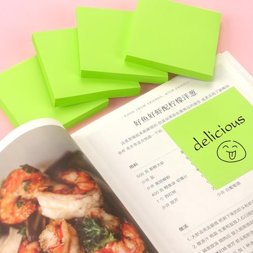 Sticky Notes 3x3 Pop Up Self-Stick Notes Pads with Bright Colors, Easy to Post for Office, School, Home, 4 Pads/Pack, 90 Sheets/Pad (Green) - color: Green