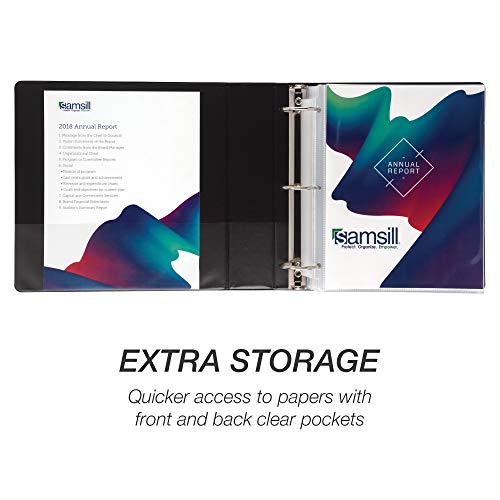 Samsill 4 Pack Durable 2 Inch 3 Ring Binders, Round Ring, Clear View Cover for Presentations, Black - color: Black, size: 2-Inch