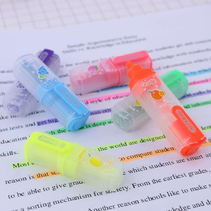 BAZIC PRODUCTS Fruit Scented Mini Highlighters, Chisel Tip, 6 Count | Quick-dry, fruit-scented fluorescent mini highlighters, compact, non-toxic ink, ASTM D-4236 - size: 1 Count (Pack of 1)