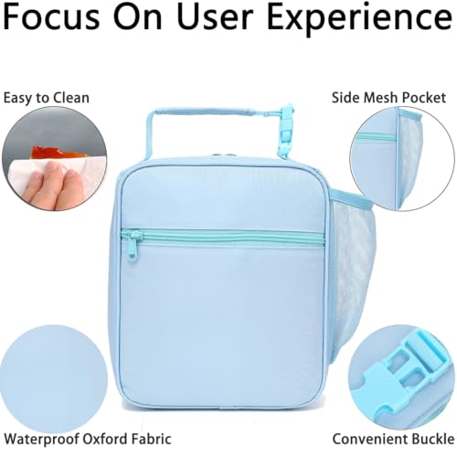 GYEUKHAM Insulated Lunch Bag for Women Girl Teen large Insulated Kid Lunch Bag,Large Reusable Cute Cooler Bag for School Work Picnic,Blue Alphabet - color: Blue Alphabet