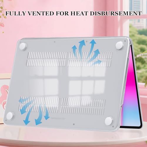 for MacBook Neo 13 inch Case 2026 A3404 with A18 Pro Chip, Anti-Scratch Pattern Plastic Hard Shell Case & Keyboard Cover & Screen Protector for MacBook Neo Case, Pink Checkered - color: Pink Checkered
