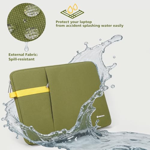 NIDOO Laptop Sleeve 13 inch Computer Carrying Case Cover for 13" MacBook Air M5 M4 2026/13.6" MacBook Air/Lenovo ThinkPad L13 Gen 4 / L13 Gen 5/13.3" Dell Latitude 7350 7340/ Microsoft HP EliteBook - color: Green, size: 13-13.3 Inch