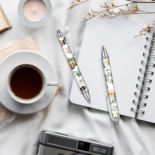 Green Plant Ballpoint Pens - 24 Pcs Thanks Teacher Appreciations Writing Office Pens Gifts Funny Retractable Black Ink Fine Ball Point Cartoon Plants Pen for School Office Students Supplies - style: Plant