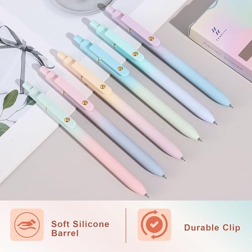 ITAWIXS Gel Pens, 6 Pcs 0.5mm Quick Dry Black Ink Pens Fine Point Smooth Writing Pens, Cute Office School Supplies Gifts for Women - color: Gradient