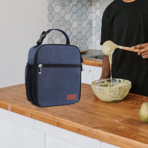 Lunch Box for Men & Women Durable Lunch Bag for Adults & Kids Reusable Small Lunchbox Blue - color: Blue