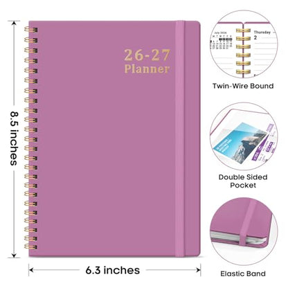 Planner 2026-2027, 6.3" x 8.5" Weekly and Monthly Academic Year Planner Calendar, July 2026 - June 2027, Hardcover Large School Planning Agenda With Tabs, Perfect for School & Office Supplies, A5, Purple - color: B-Purple, size: A5(6.3"x8.5")