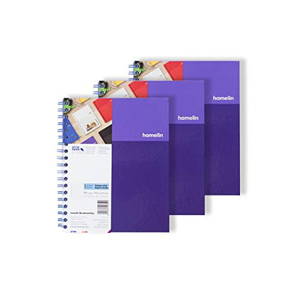 Hamelin 1 Subject College Ruled 7x10 Spiral Bound Notebook ULTRA Violet 3-PACK