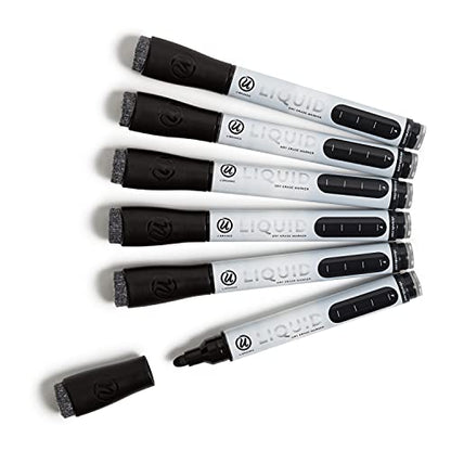 U Brands Liquid Dry-Erase Markers, Bullet Tip, Black, 12 Count