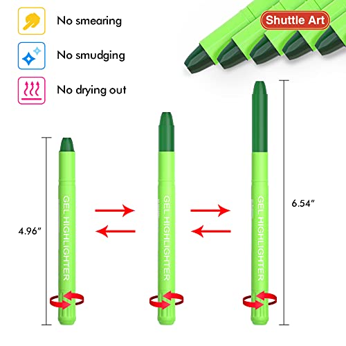 Shuttle Art 5 Pack Green Gel Highlighters,Bible Highlighters,No Bleed Through, Bible Journaling Supplies,Great for Journaling, Highlighting and Studying - color: Green