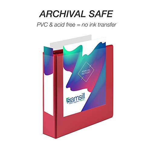 Samsill 2 Inch 3 Ring Binder, Economy Round Ring, Clear View Cover, 425 Sheet Capacity - for School, Home, Office - Ruby Red - color: Red, size: 1-Pack, style: 2-Inch
