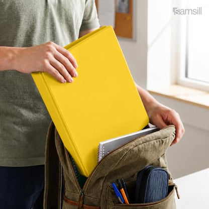 Samsill Economy 0.5 Inch 3 Ring Binder, Round Ring Binder, Customizable Clear View Cover, Yellow (‎18515) - color: Yellow, size: 1-Pack, style: .5-Inch