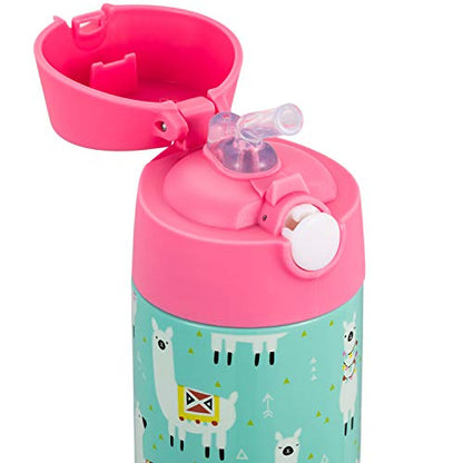 Snug Insulated Kids Water Bottle with Straw & Spout – Double-Wall Stainless Steel, Leakproof, Easy-Flip Lid – For School, Travel, Toddlers & Big Kids - Llamas, 17oz - color: Llamas, size: 16.9 Ounces