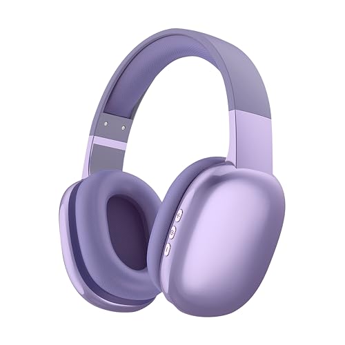 Gabba Goods Wireless Over Ear Bluetooth Headphones with Microphone - Wireless Headset -Noise Reduction - Bluetooth, Wired,Built in Micro SD for Travel, Home, Work TV,PC,Gaming,Cellphone (Lavender) - color: Lavender