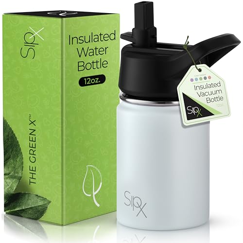 SIPX™ 12 oz Insulated Water Bottle with Straw Lid – Leakproof Stainless Steel, BPA-Free, Easy to Carry – Perfect for School, Camp, Sports & Travel –Blue - color: Blue