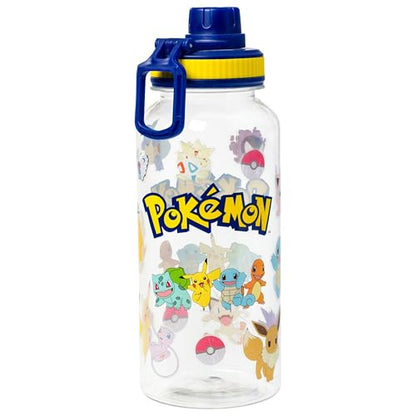Silver Buffalo Pokémon Pikachu Jigglypuff, Plastic Water Bottle, 32oz | Bulbasaur, Charmander, Squirtle, Eevee, Meowth, Wartortle Twist Spout, Sticker Set, You Stick Yourself, Snorlax, Charizard - color: Pokemon Indigo League