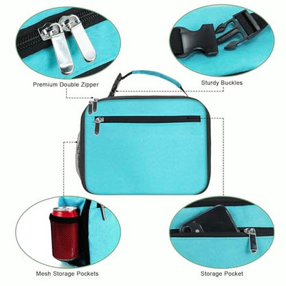 Kids Lunch Box for Boys Girls Lunch Bag Insulated Durable Lunchbox Children Lunch Tote Bag for School Light Blue - color: Light Blue