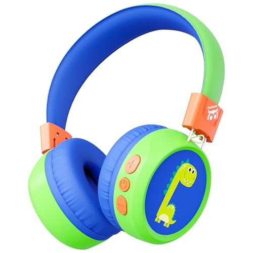 Owliwise Kids Bluetooth Headphones, 74/85dB Volume Limited, 60H Playtime, Built-in Mic, Bluetooth 5.4, Fast Charging, Foldable Toddler Wireless Over-Ear with AUX Cord, for iPad/Tablet/Airplane - color: Green
