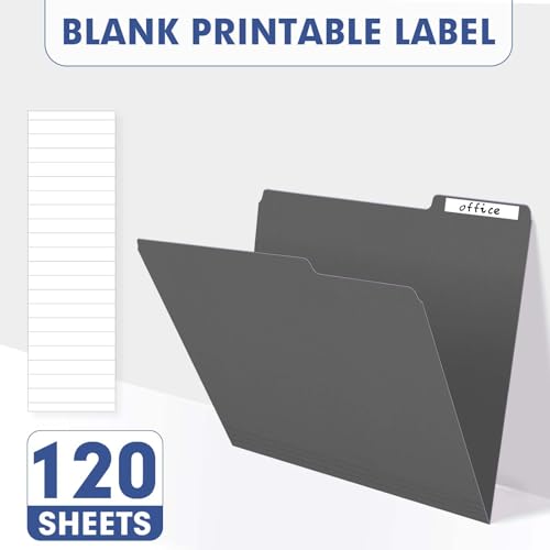 File Folder, PANDRI 120 Pack File Folder, 1/3 Cut Tab, Letter Size, Filing Folder for Office School Business, Dark Gray - color: Dark Gray