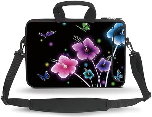 14 15 15.4 15.6 inch Laptop Messenger Bag Carrying Case Sleeve with Handle Accessory Pocket Fits 14 to 15-Inch Laptops/Notebook/Ebooks/Tablet/Pad(Colorful Flowers) - color: Colorful Flowers, size: 14-15.6 inch