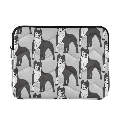 Animal Laptop Sleeve Pit Bull Dog Black Grey Computer Carrying Case Notebook Briefcase Tablet Puffy Cover Durable Waterproof PC Bag for 13.3-14" Pro Air Max - color: Multi-002