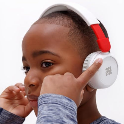 Cubitt Bluetooth Headphones for Kids, Wireless, with Premium Sound Quality, Built in Microphone, 24 Hours Playtime, Study Mode/Volume Limited and AUX Cord for iPad, Tablet, Airplane, Phone, PC, White