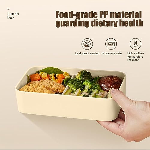 3 Layer Japanese Lunch Box with Chopsticks, Microwave Safe Bento Lunch Box with Bag and Utensils, Leakproof Stackable BPA-Free Lunch Containers for Adults - color: 2160ml 3 Tier-Beige