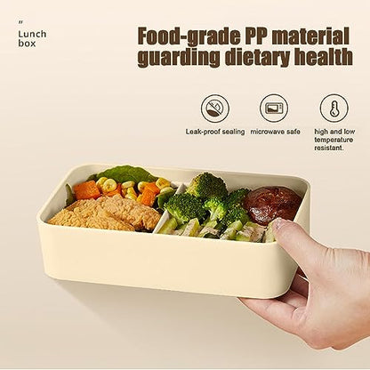 3 Layer Japanese Lunch Box with Chopsticks, Microwave Safe Bento Lunch Box with Bag and Utensils, Leakproof Stackable BPA-Free Lunch Containers for Adults - color: 2160ml 3 Tier-Beige